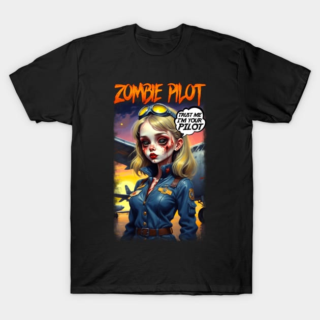 Zombie Pilot T-Shirt by KawaiiDread